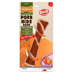 Nylabone Pork Hide Bone Tyggelegetøj Med Bacon & Peanutbutter Smag